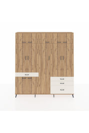 Arges Dolap 11 Raflı 4 Çekmeceli 2 Askılı 220x30x243 Çam-Çam/Aytaşı