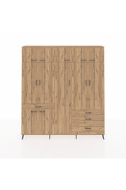 Arges Gardrop 11 Raflı 4 Çekmeceli 2 Askılı 220x30x243 Çam-Çam