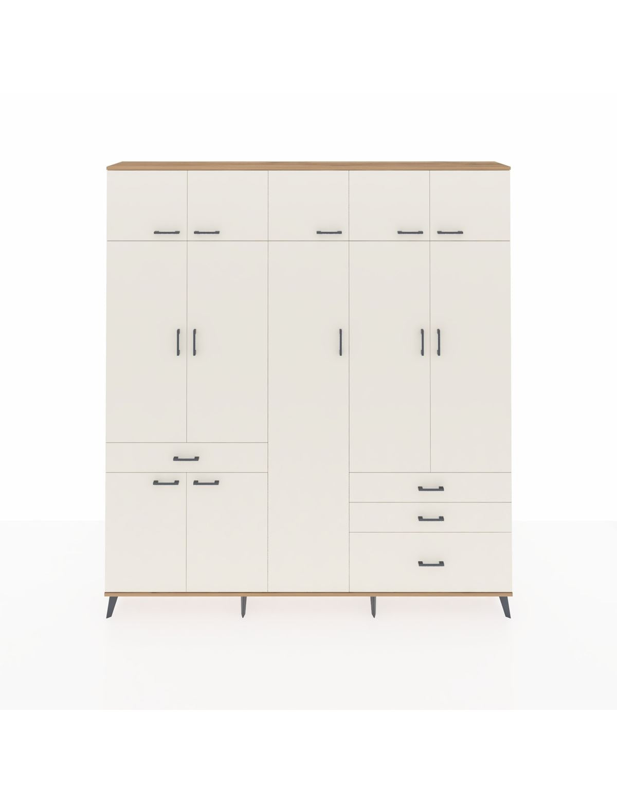 Arges Gardrop 11 Raflı 4 Çekmeceli 2 Askılı 220x30x243 Çam-Aytaşı