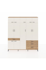 Arges Dolap 11 Raflı 4 Çekmeceli 2 Askılı 220x30x243 Çam-Aytaşı/Çam