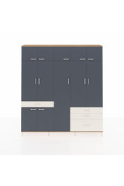 Arges Dolap 11 Raflı 4 Çekmeceli 2 Askılı 220x30x243 Çam-Antrasit/Aytaşı