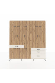 Arges Dolap 8 Raflı 4 Çekmeceli 3 Askılı 220x30x243 Aytaşı-Çam/Aytaşı