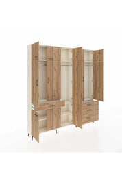 Arges Gardrop 8 Raflı 4 Çekmeceli 3 Askılı 220x30x243 Aytaşı-Çam