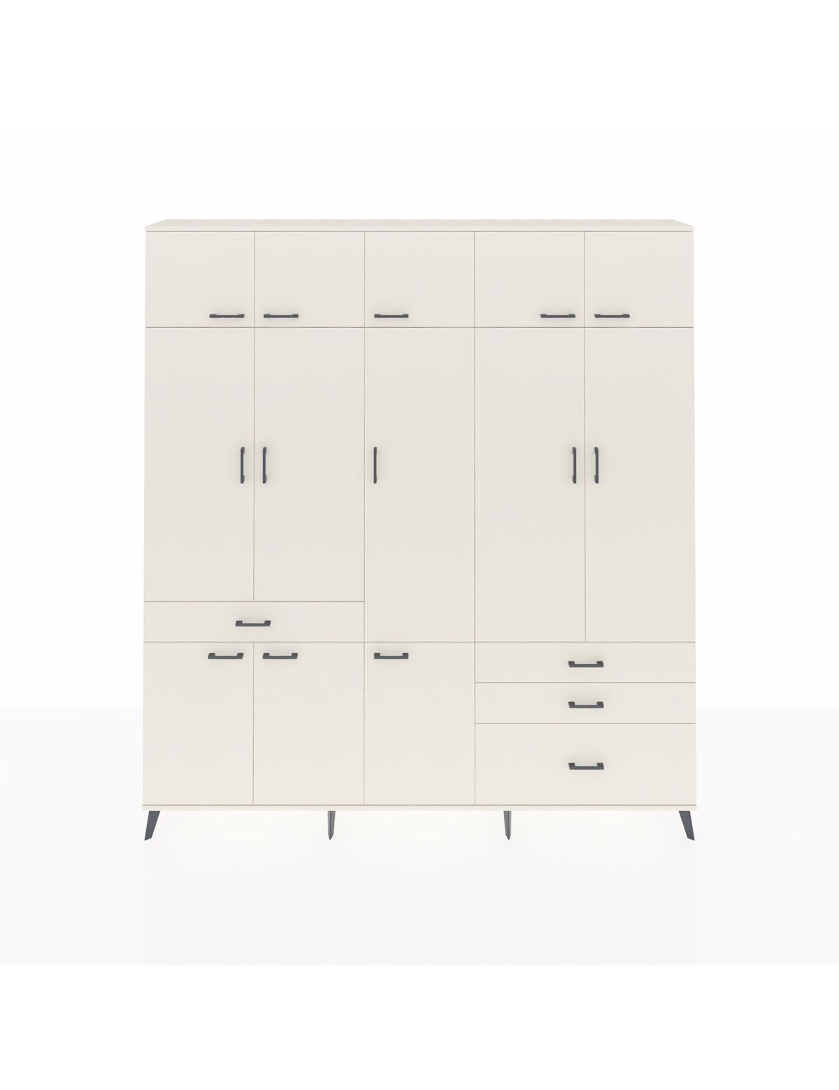 Arges Gardrop 8 Raflı 4 Çekmeceli 3 Askılı 220x30x243 Aytaşı-Aytaşı