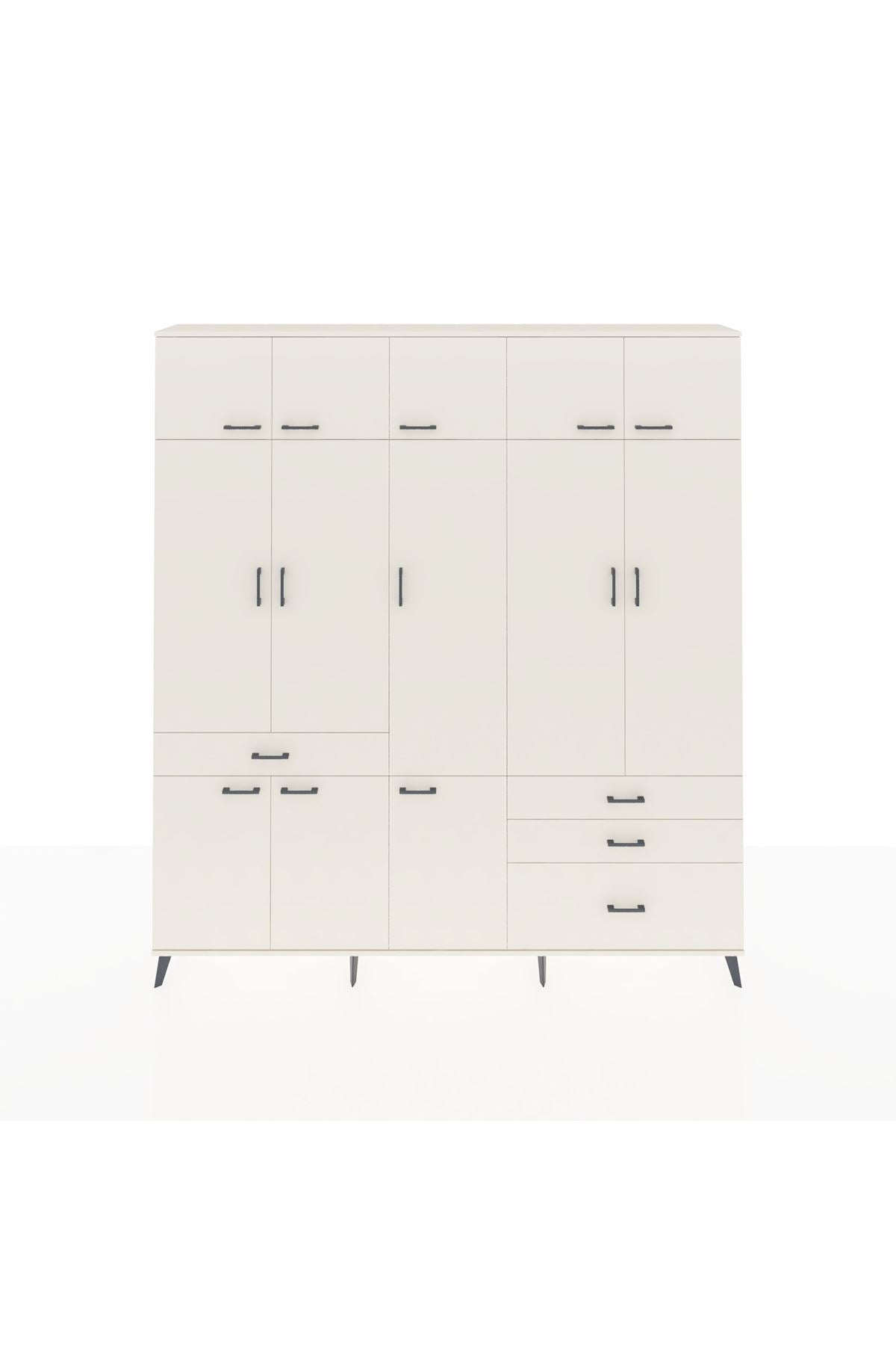 Arges Gardrop 8 Raflı 4 Çekmeceli 3 Askılı 220x30x243 Aytaşı-Aytaşı