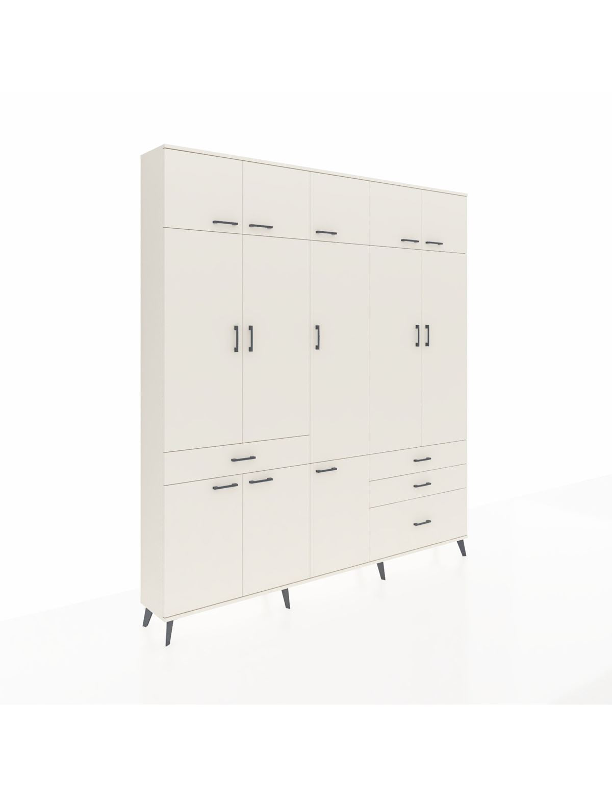 Arges Gardrop 8 Raflı 4 Çekmeceli 3 Askılı 220x30x243 Aytaşı-Aytaşı