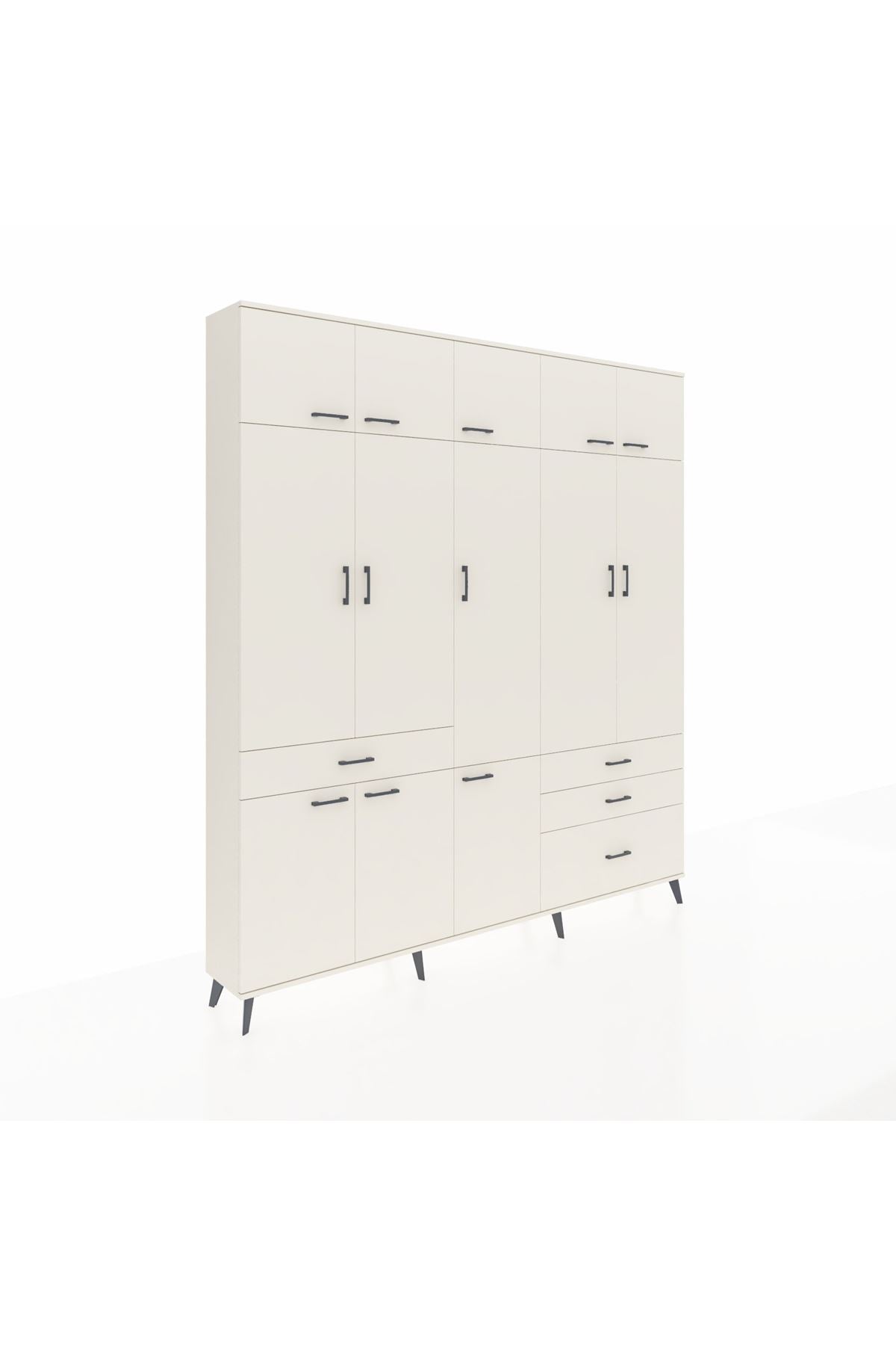 Arges Gardrop 8 Raflı 4 Çekmeceli 3 Askılı 220x30x243 Aytaşı-Aytaşı