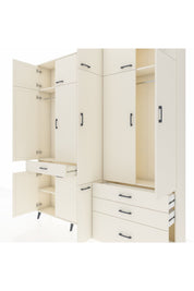 Arges Gardrop 8 Raflı 4 Çekmeceli 3 Askılı 220x30x243 Aytaşı-Aytaşı