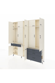 Arges Dolap 8 Raflı 4 Çekmeceli 3 Askılı 220x30x243 Aytaşı-Aytaşı/Antrasit