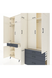 Arges Dolap 8 Raflı 4 Çekmeceli 3 Askılı 220x30x243 Aytaşı-Aytaşı/Antrasit