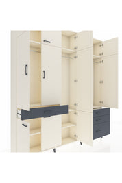 Arges Dolap 8 Raflı 4 Çekmeceli 3 Askılı 220x30x243 Aytaşı-Aytaşı/Antrasit