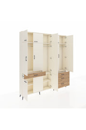 Arges Dolap 8 Raflı 4 Çekmeceli 3 Askılı 220x30x243 Aytaşı-Aytaşı/Çam