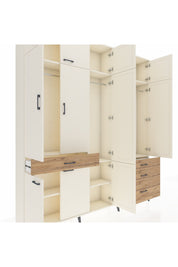 Arges Dolap 8 Raflı 4 Çekmeceli 3 Askılı 220x30x243 Aytaşı-Aytaşı/Çam