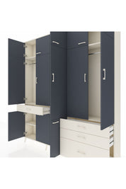 Arges Dolap 8 Raflı 4 Çekmeceli 3 Askılı 220x30x243 Aytaşı-Antrasit/Aytaşı