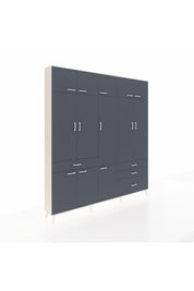 Arges Gardrop 8 Raflı 4 Çekmeceli 3 Askılı 220x30x243 Aytaşı-Antrasit