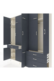 Arges Gardrop 8 Raflı 4 Çekmeceli 3 Askılı 220x30x243 Aytaşı-Antrasit