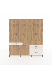 Arges Dolap 8 Raflı 4 Çekmeceli 3 Askılı 220x30x243 Çam-Çam/Aytaşı