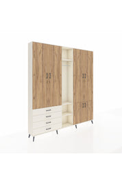 Arges Dolap 14 Raflı 4 Çekmeceli Tek Askılı 220x30x243 Aytaşı-Çam/Aytaşı
