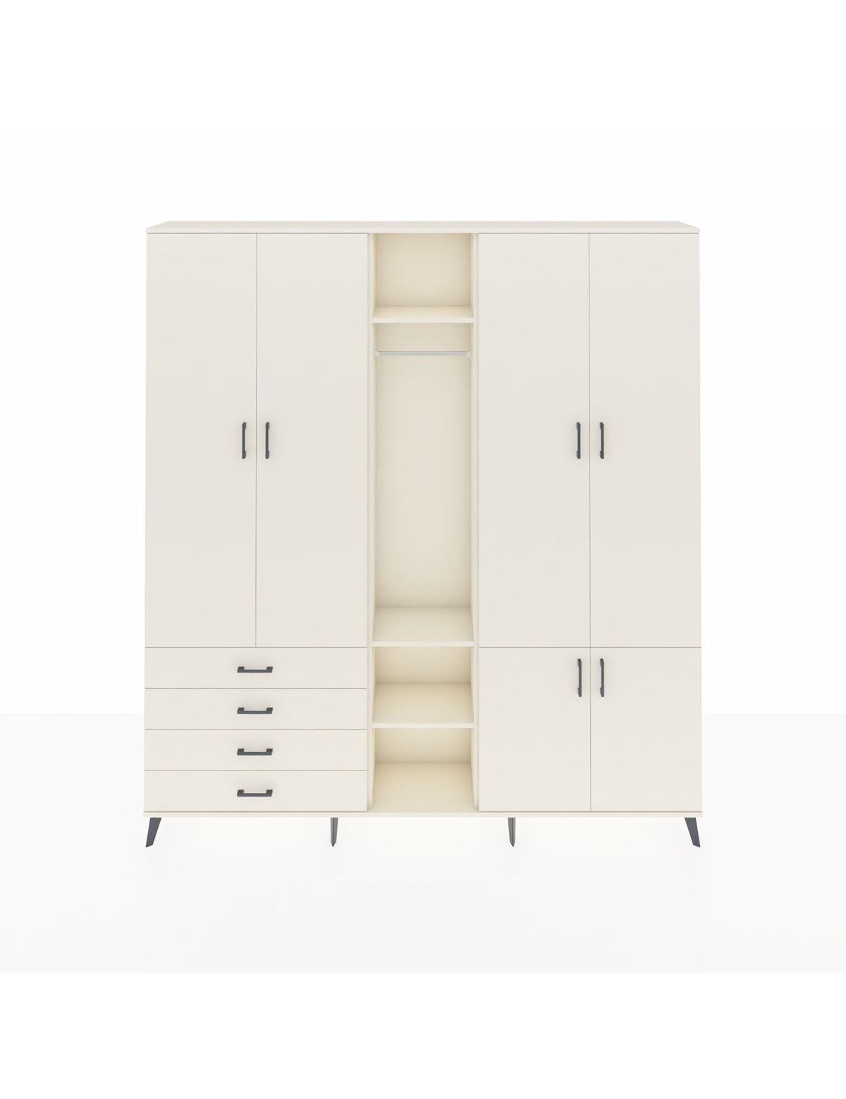 Arges Gardrop 14 Raflı 4 Çekmeceli Tek Askılı 220x30x243 Aytaşı-Aytaşı