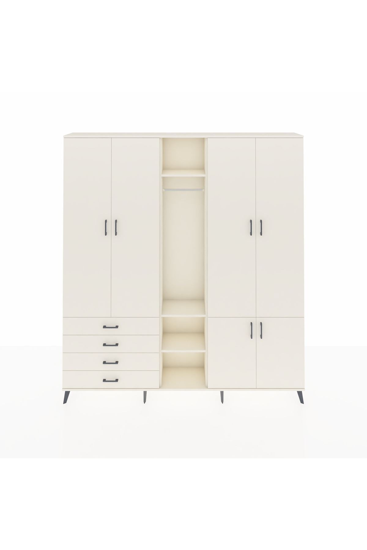 Arges Gardrop 14 Raflı 4 Çekmeceli Tek Askılı 220x30x243 Aytaşı-Aytaşı