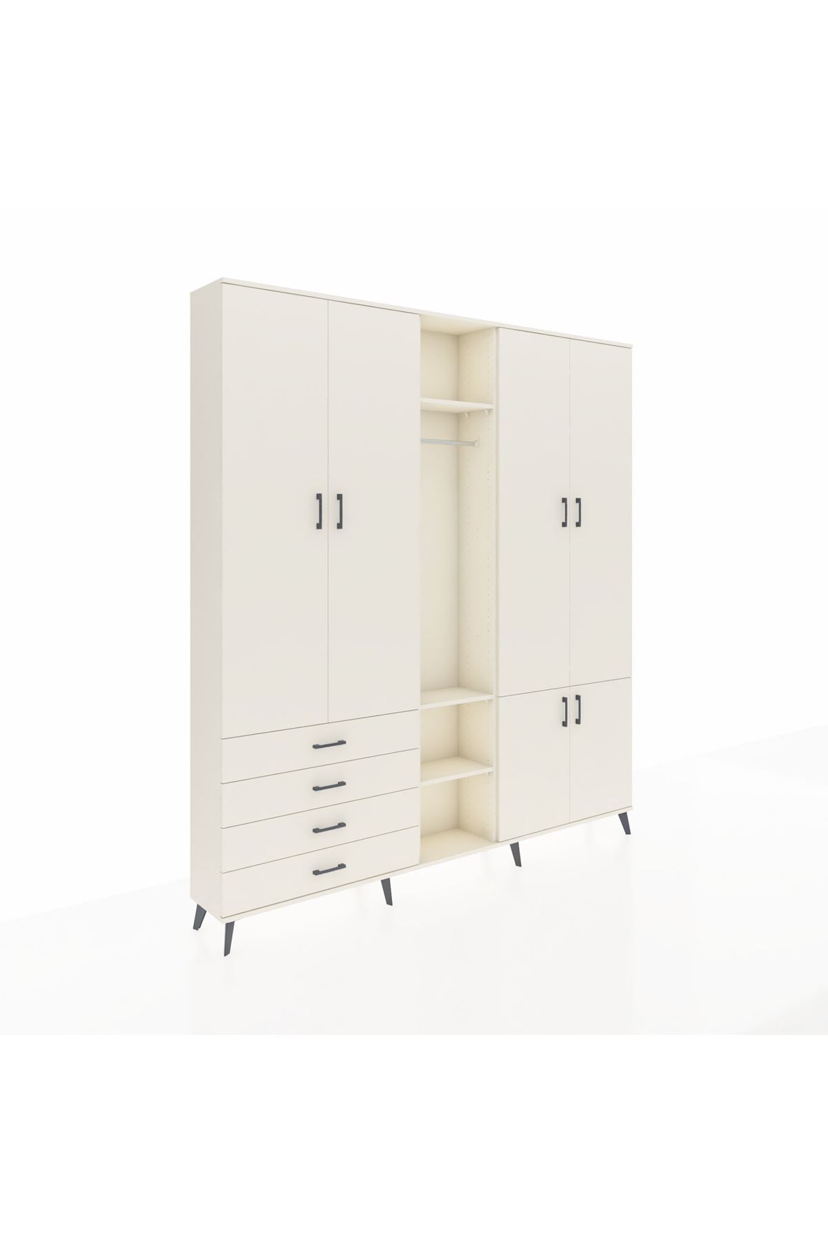 Arges Gardrop 14 Raflı 4 Çekmeceli Tek Askılı 220x30x243 Aytaşı-Aytaşı