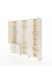 Arges Gardrop 14 Raflı 4 Çekmeceli Tek Askılı 220x30x243 Aytaşı-Aytaşı