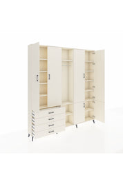 Arges Gardrop 14 Raflı 4 Çekmeceli Tek Askılı 220x30x243 Aytaşı-Aytaşı