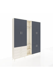 Arges Dolap 14 Raflı 4 Çekmeceli Tek Askılı 220x30x243 Aytaşı-Antrasit/Aytaşı