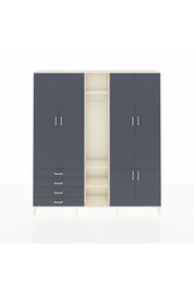 Arges Gardrop 14 Raflı 4 Çekmeceli Tek Askılı 220x30x243 Aytaşı-Antrasit