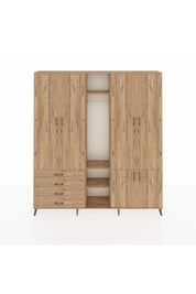 Arges Gardrop 14 Raflı 4 Çekmeceli Tek Askılı 220x30x243 Çam-Çam