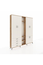 Arges Gardrop 14 Raflı 4 Çekmeceli Tek Askılı 220x30x243 Çam-Aytaşı