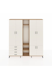 Arges Gardrop 14 Raflı 4 Çekmeceli Tek Askılı 220x30x243 Çam-Aytaşı