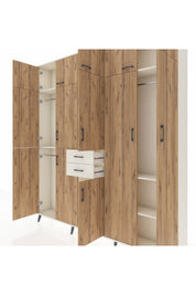 Arges Dolap 10 Raflı 2 Çekmeceli 3 Askılı 220x30x243 Aytaşı-Çam/Aytaşı