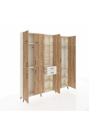 Arges Dolap 10 Raflı 2 Çekmeceli 3 Askılı 220x30x243 Aytaşı-Çam/Aytaşı