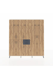 Arges Dolap 10 Raflı 2 Çekmeceli 3 Askılı 220x30x243 Aytaşı-Çam/Antrasit