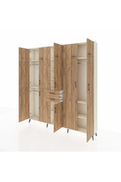 Arges Gardrop 10 Raflı 2 Çekmeceli 3 Askılı 220x30x243 Aytaşı-Çam