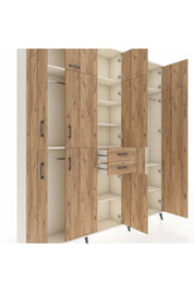 Arges Gardrop 10 Raflı 2 Çekmeceli 3 Askılı 220x30x243 Aytaşı-Çam