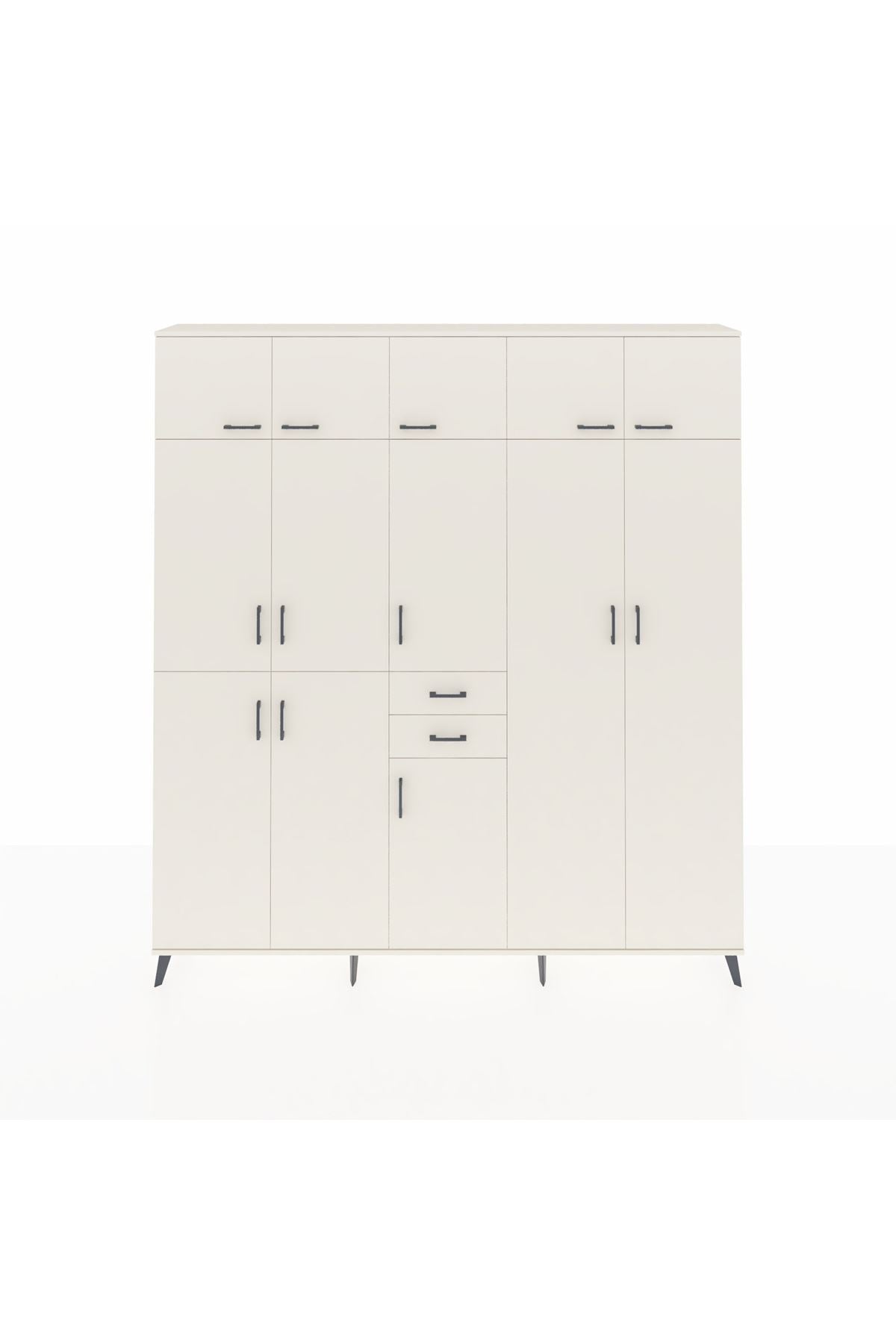 Arges Gardrop 10 Raflı 2 Çekmeceli 3 Askılı 220x30x243 Aytaşı-Aytaşı