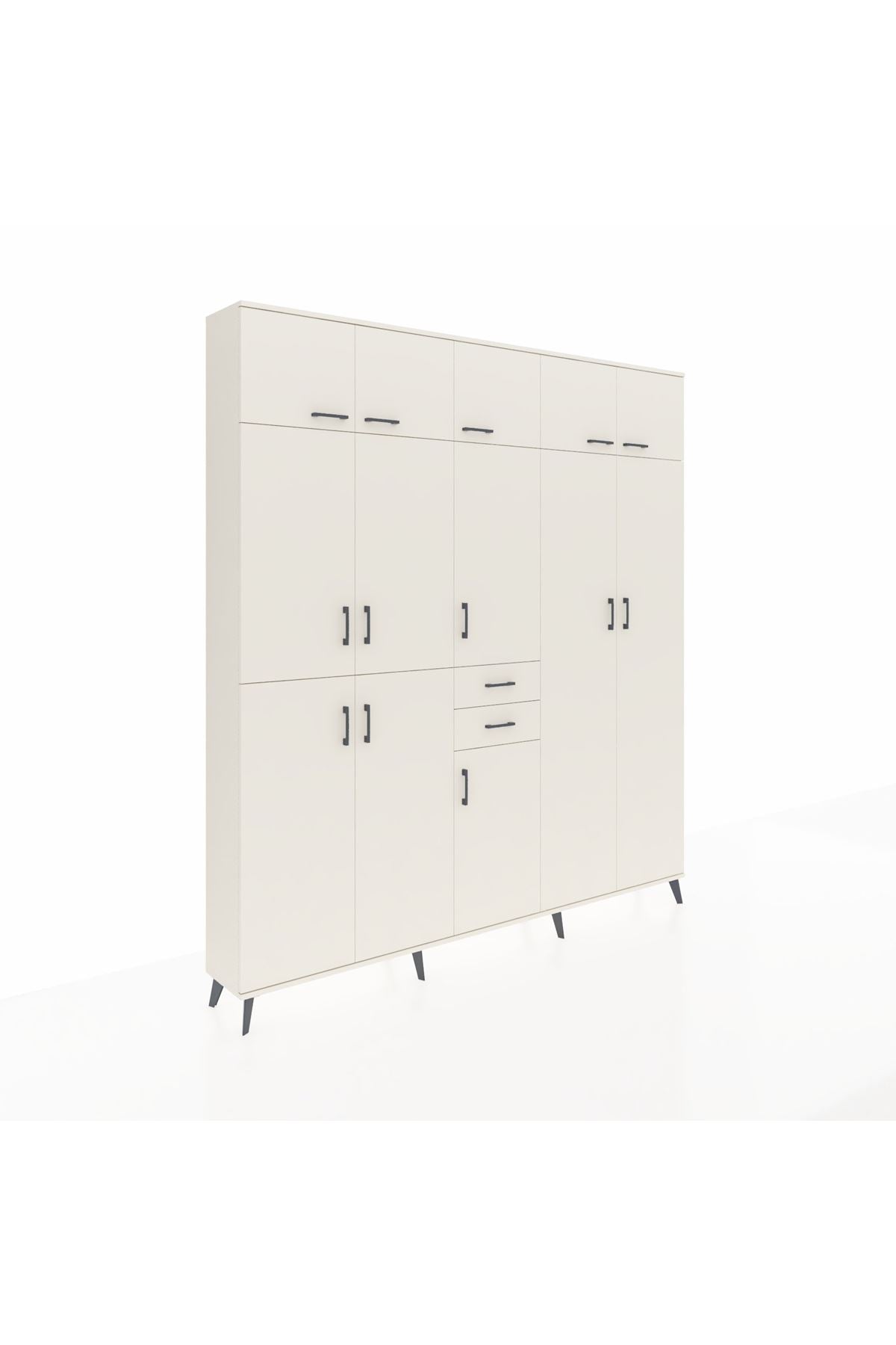 Arges Gardrop 10 Raflı 2 Çekmeceli 3 Askılı 220x30x243 Aytaşı-Aytaşı