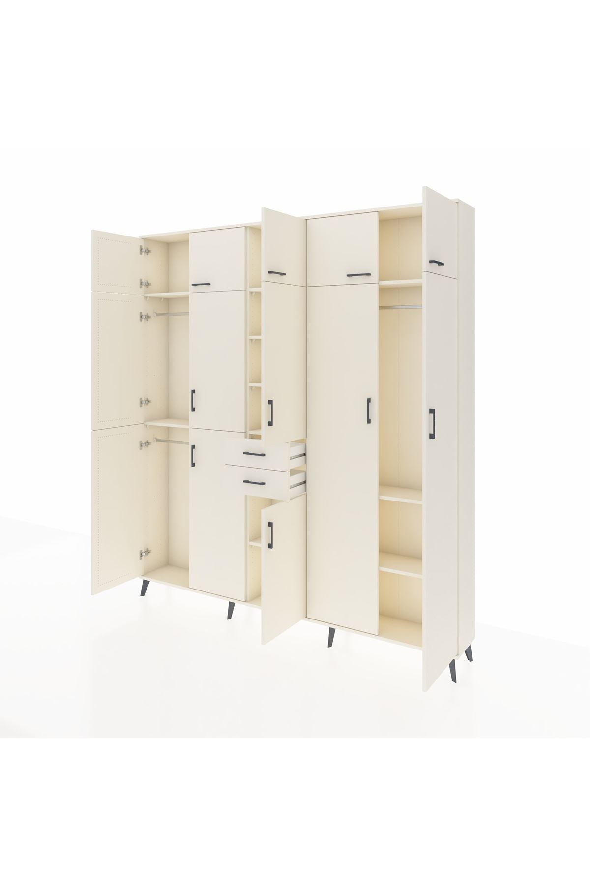 Arges Gardrop 10 Raflı 2 Çekmeceli 3 Askılı 220x30x243 Aytaşı-Aytaşı