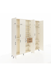 Arges Dolap 10 Raflı 2 Çekmeceli 3 Askılı 220x30x243 Aytaşı-Aytaşı/Çam