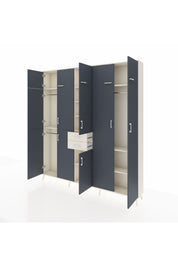 Arges Dolap 10 Raflı 2 Çekmeceli 3 Askılı 220x30x243 Aytaşı-Antrasit/Aytaşı