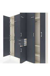 Arges Gardrop 10 Raflı 2 Çekmeceli 3 Askılı 220x30x243 Aytaşı-Antrasit