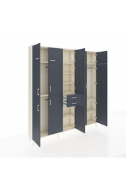 Arges Gardrop 10 Raflı 2 Çekmeceli 3 Askılı 220x30x243 Aytaşı-Antrasit