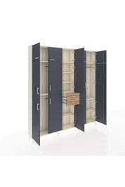 Arges Dolap 10 Raflı 2 Çekmeceli 3 Askılı 220x30x243 Aytaşı-Antrasit/Çam