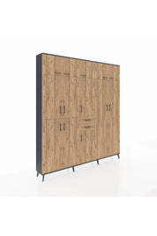 Arges Gardrop 10 Raflı 2 Çekmeceli 3 Askılı 220x30x243 Antrasit-Çam