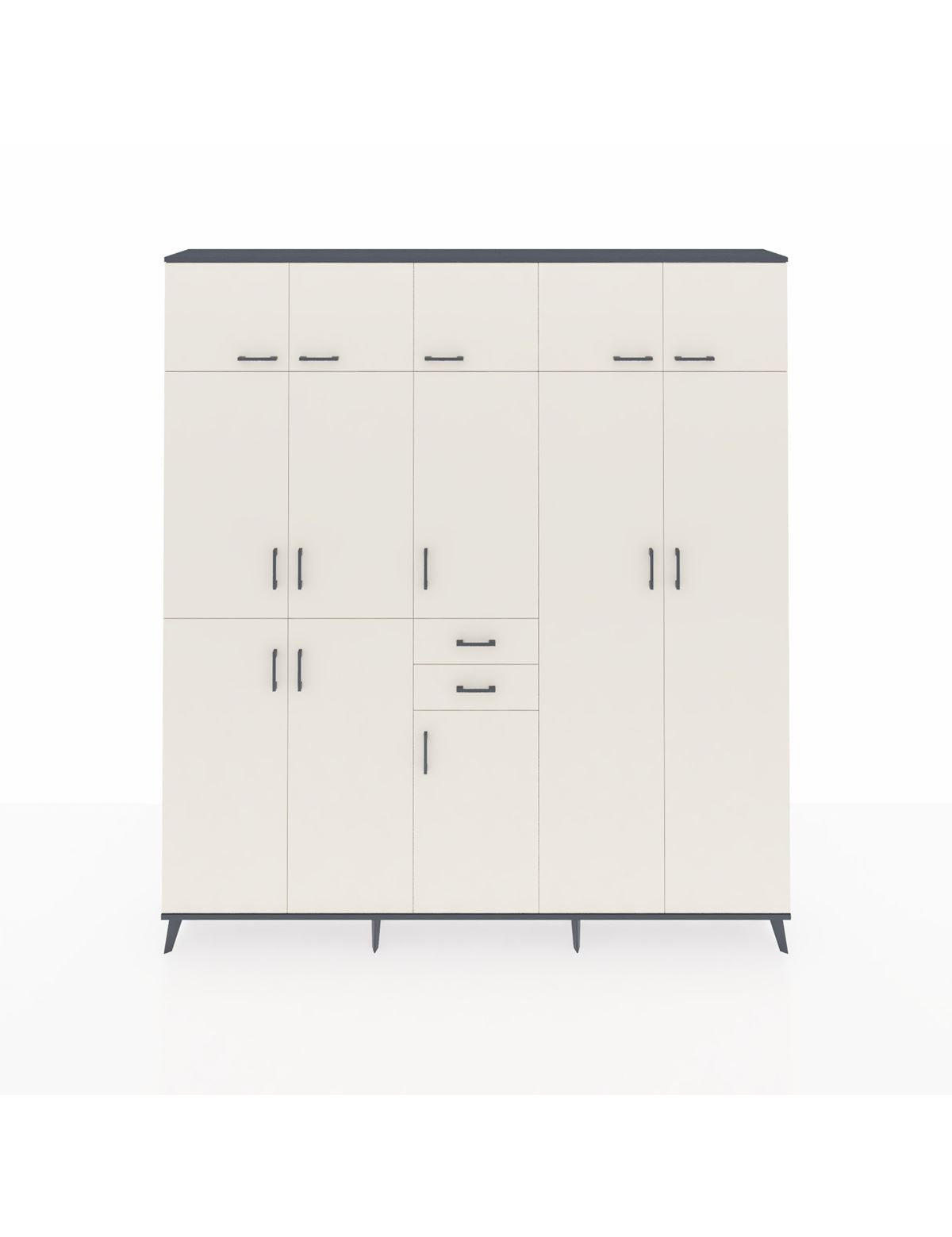 Arges Gardrop 10 Raflı 2 Çekmeceli 3 Askılı 220x30x243 Antrasit-Aytaşı