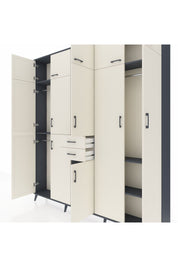 Arges Gardrop 10 Raflı 2 Çekmeceli 3 Askılı 220x30x243 Antrasit-Aytaşı