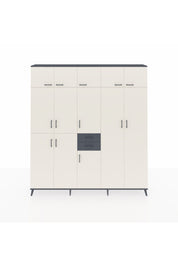 Arges Dolap 10 Raflı 2 Çekmeceli 3 Askılı 220x30x243 Antrasit-Aytaşı/Antrasit