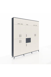 Arges Dolap 10 Raflı 2 Çekmeceli 3 Askılı 220x30x243 Antrasit-Aytaşı/Antrasit